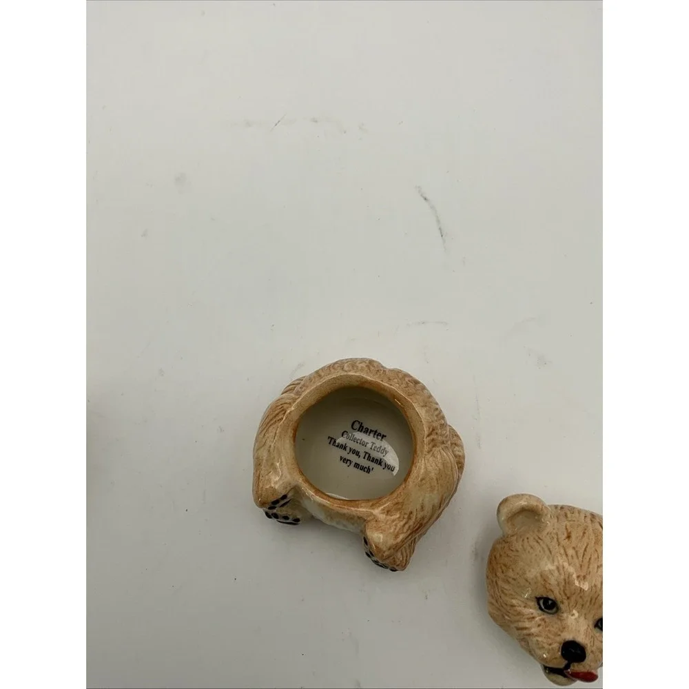 Kevin Francis Face Pots Bear & Charter Teddy Bear Trinket Pots 2pc England